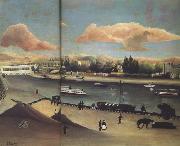 Henri Rousseau View of Point-du-Jour.Sunset oil painting reproduction